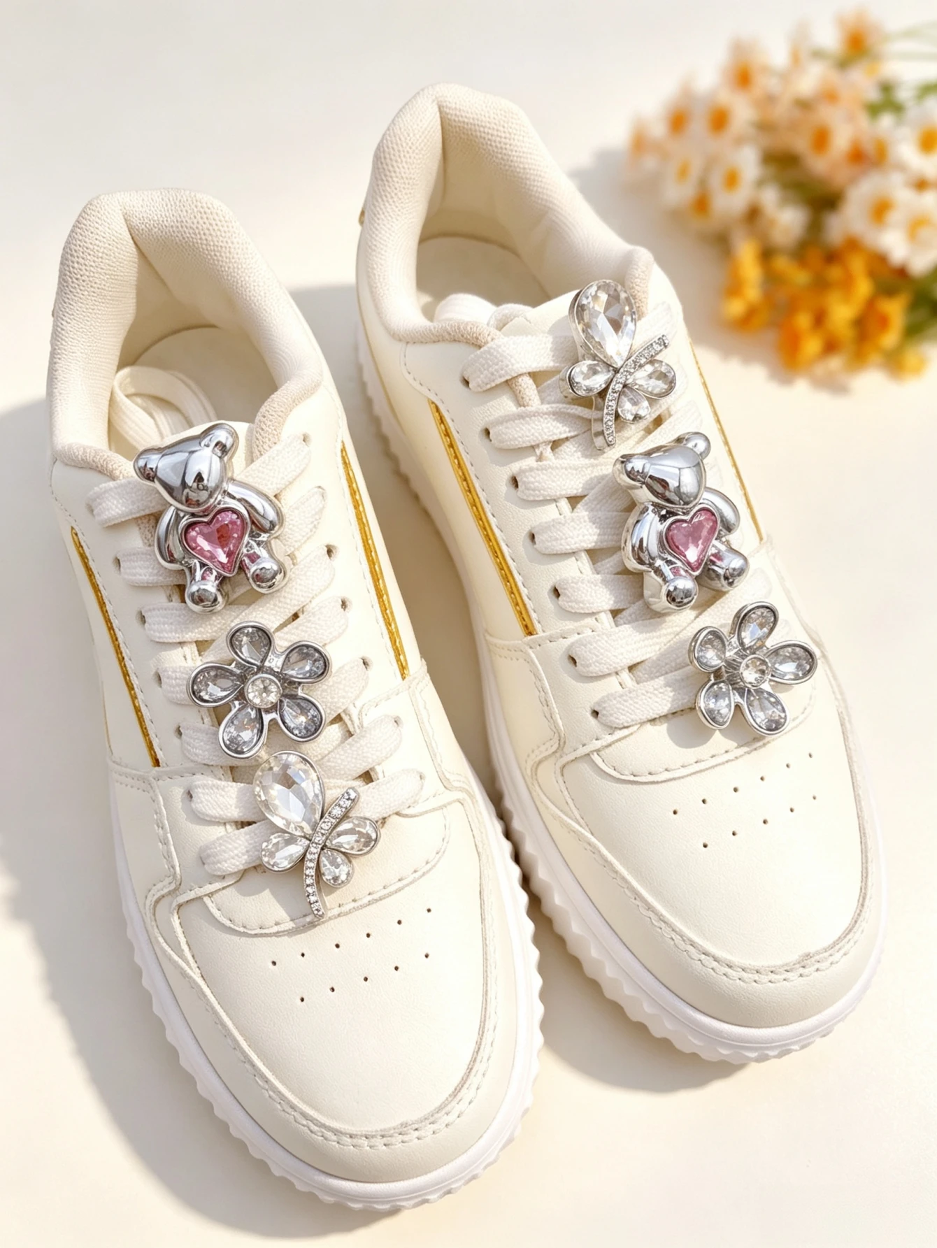 6-piece shoe decoration DIY casual shoe decoration - An interesting and versatile way to personalize your footwear