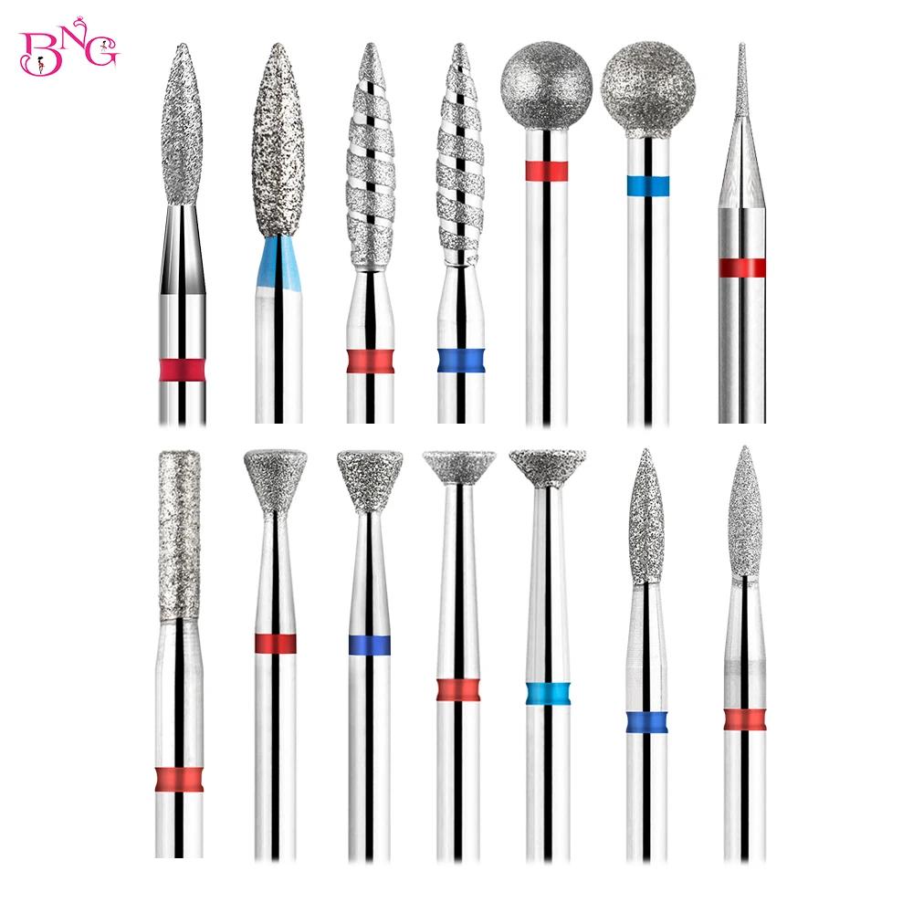 BNG 3 قطعة أداة قص الأظافر مثقاب الخشب المهنية مسمار الفن مانيكير لقمة ثقب الماس مسمار مزيل الجلد الميت أدوات 3/32 ''عرقوب