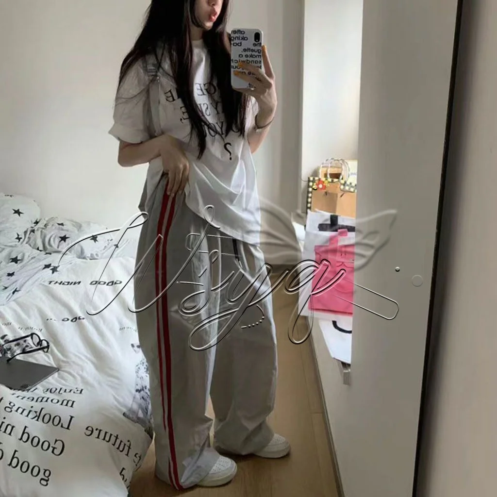 Unisex 3D Print Quick Dry Straight Long Pants, Side Stripe Solid Color Hip Hop Streetwear Sports Trousers, Men Women Sweatpants