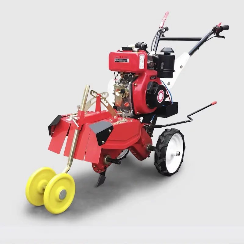 7.5hp Micro tiller diesel power tillage machine weeder ridge loosening farmland ditching soil turning diesel rotary tiller