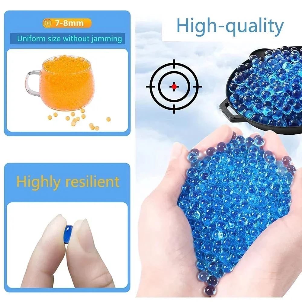 30000pcs/box 7-8mm Gel Balls Water Beads Splat Gun Refill Ammo Polymer Growing Water Balls Vase Decoration Home Decor