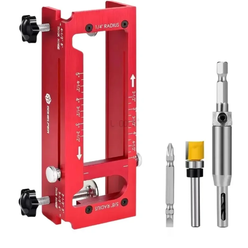 

DIY Auxiliary Tools Hinge Drilling Fixture Combination Durable 2 in 1 Door Frame Stable Locator Woodworking Installation Screws