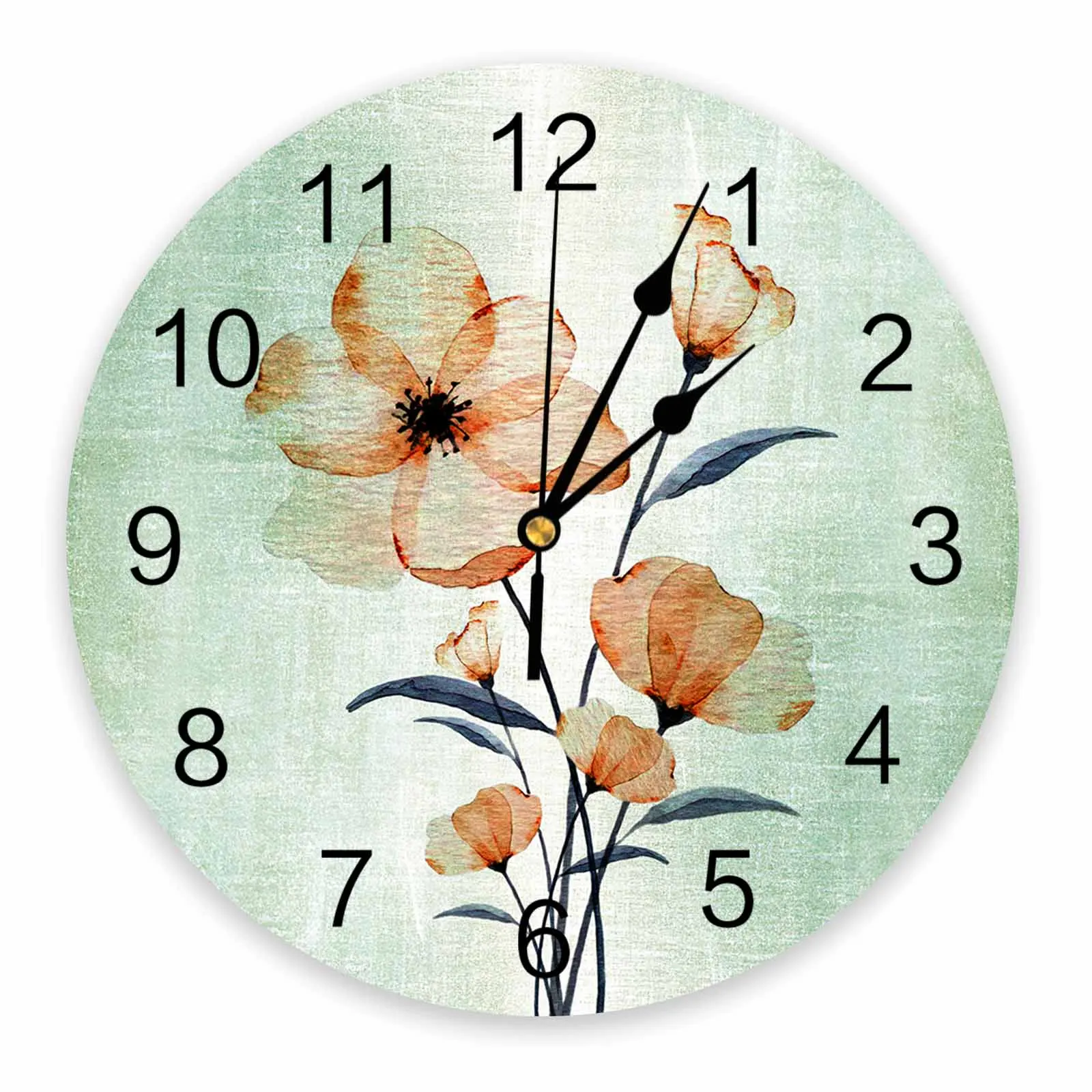 Gradual Decadent Style Of Flowers Modern Home Decor Digital Clock Living Room Decor Wall Stickers Wall Clocks