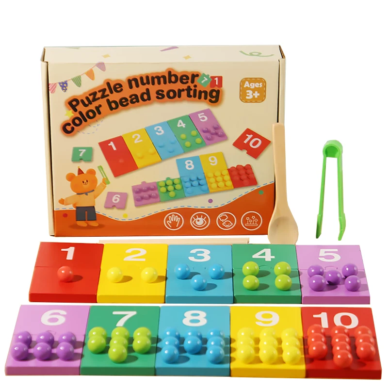 Baby Clip Bead Colour Matching Game Montessori Parish Toy Counting Peg Board Stick Number Cognition Learn Sensory Education Toys