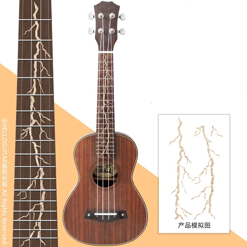 23inch Ukulele Bass Sticker Decoration Cross Inlay Decals Fretboard Stickers Thin Sticker Guitarra Accessories