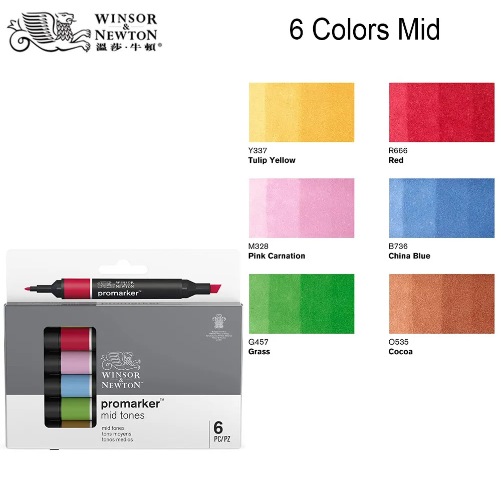 WINSOR & NEWTON Alkoholbasierte Promarker 6/12/24/48/96 Farben Set Doppelspitzen-Markerstifte Design Pro Marker für Künstler – Detail 22