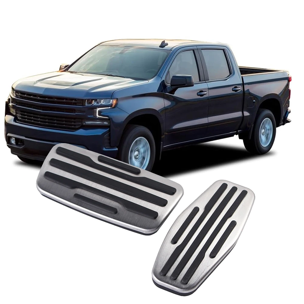 Cubierta del pedal de freno de gas compatible con GMC Sierra 1500 Chevy Silverado1500 2500 3500 2019-2025, Tahoe 2021-2024 Cubierta del pedal