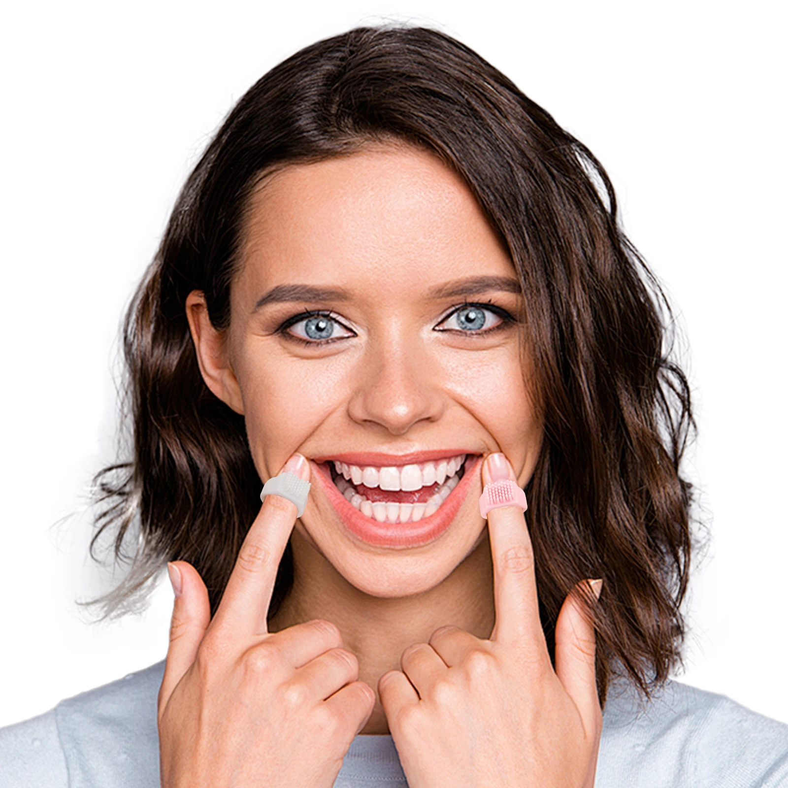

6pcs Portable Toothbrush Food Grade Silicone Small Traveler Use Toothbrushes Camping Thumb Ring Mini