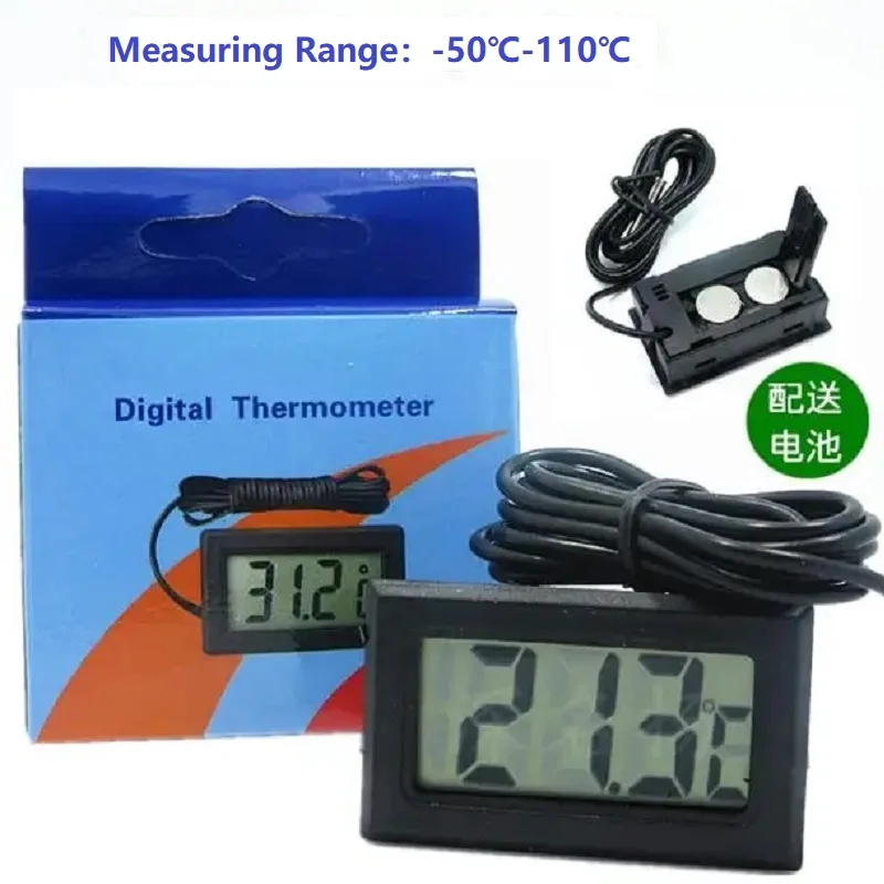 Electronic Digital Display Thermometer Bathtub Thermometer Refrigerator Thermometer with Temperature Waterproof Probe