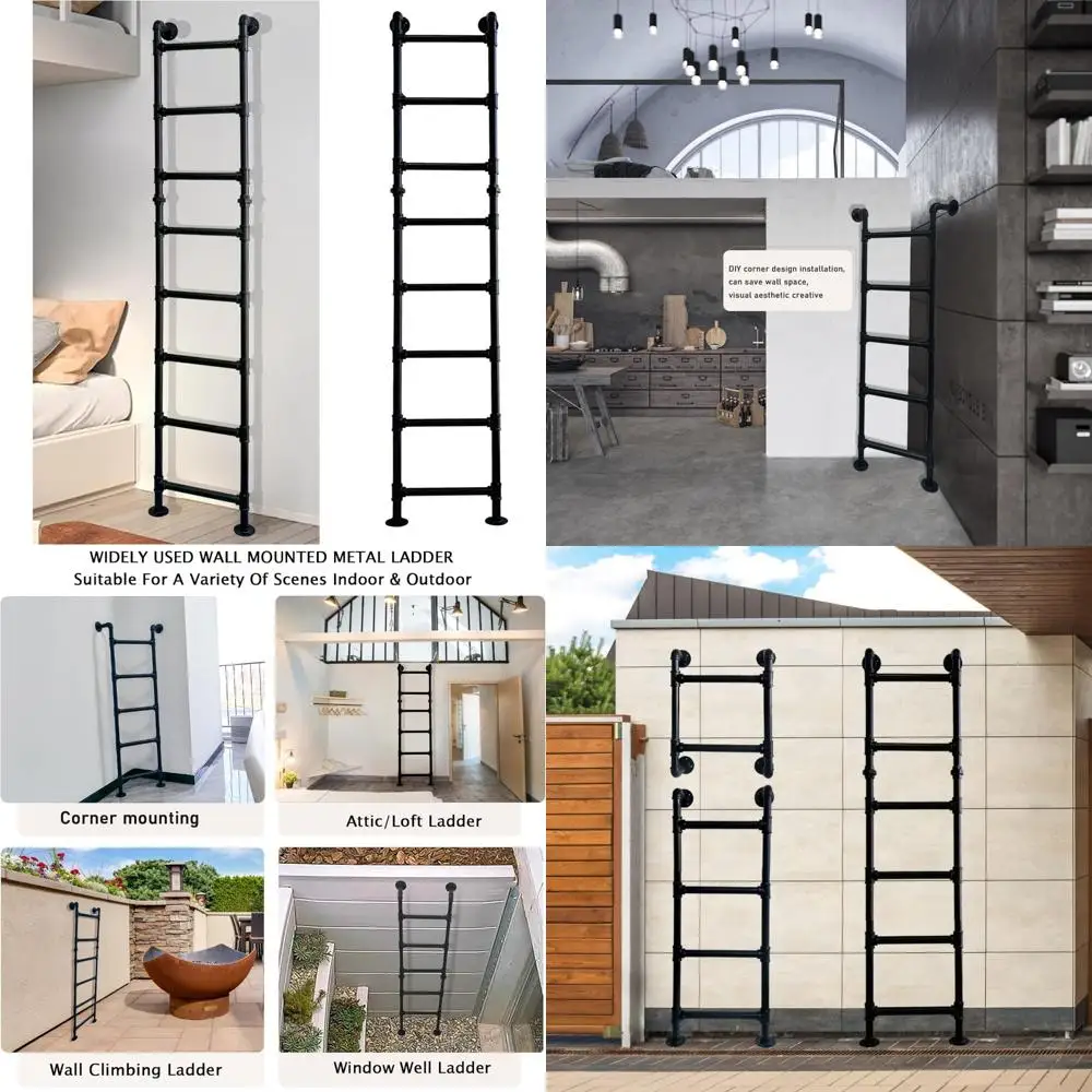 سلم معدني سكني لنافذة الطابق السفلي، مثبت على الحائط أو الأرض، مناسب للمركبات الترفيهية والعلية والأسرة بطابقين