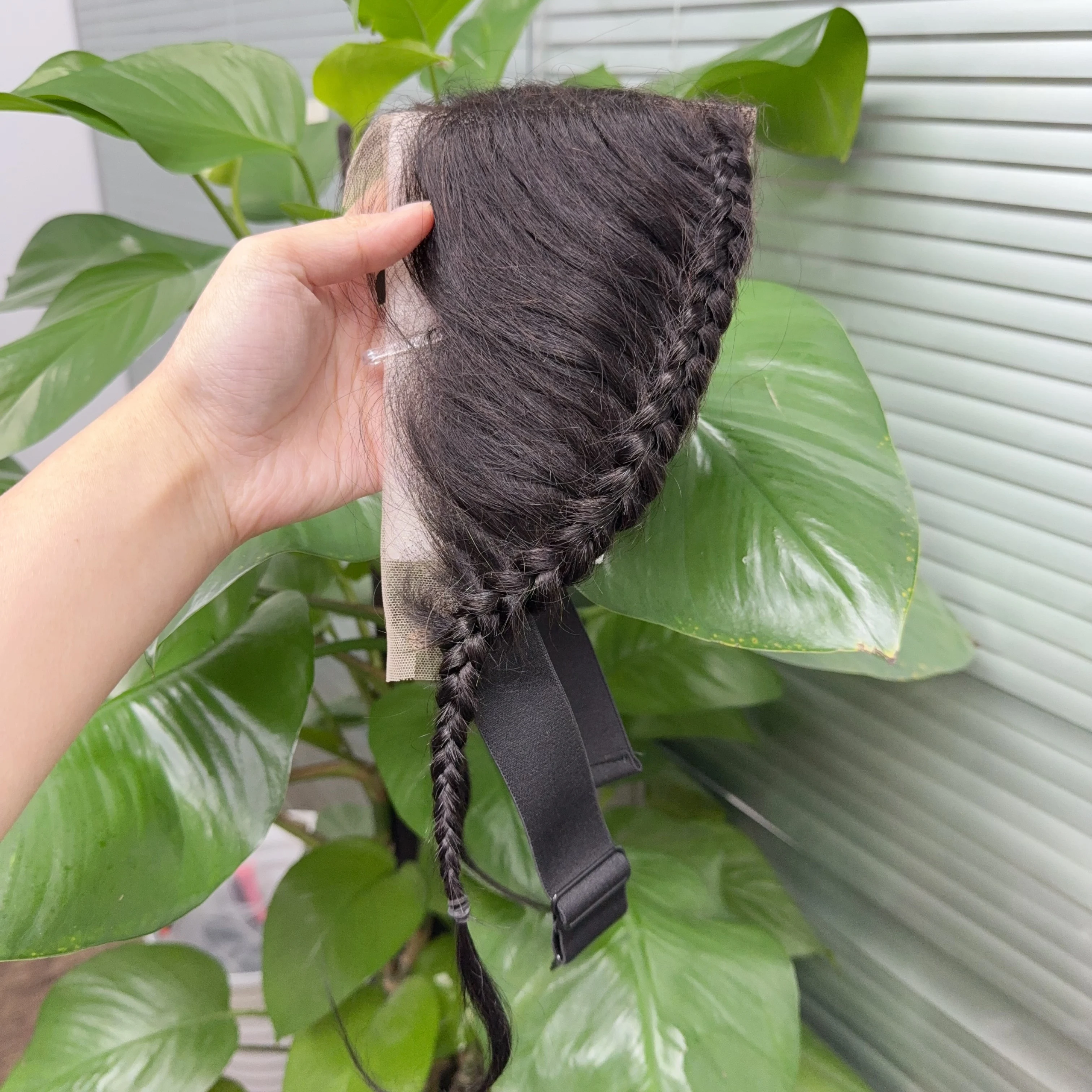 ナビナチュラルヘアフロンタル 13 × 4 レースフロンタル三つ編みレミーブラジル人毛フロンタルレースのみ 10 インチヘッドバンドウィッグ用