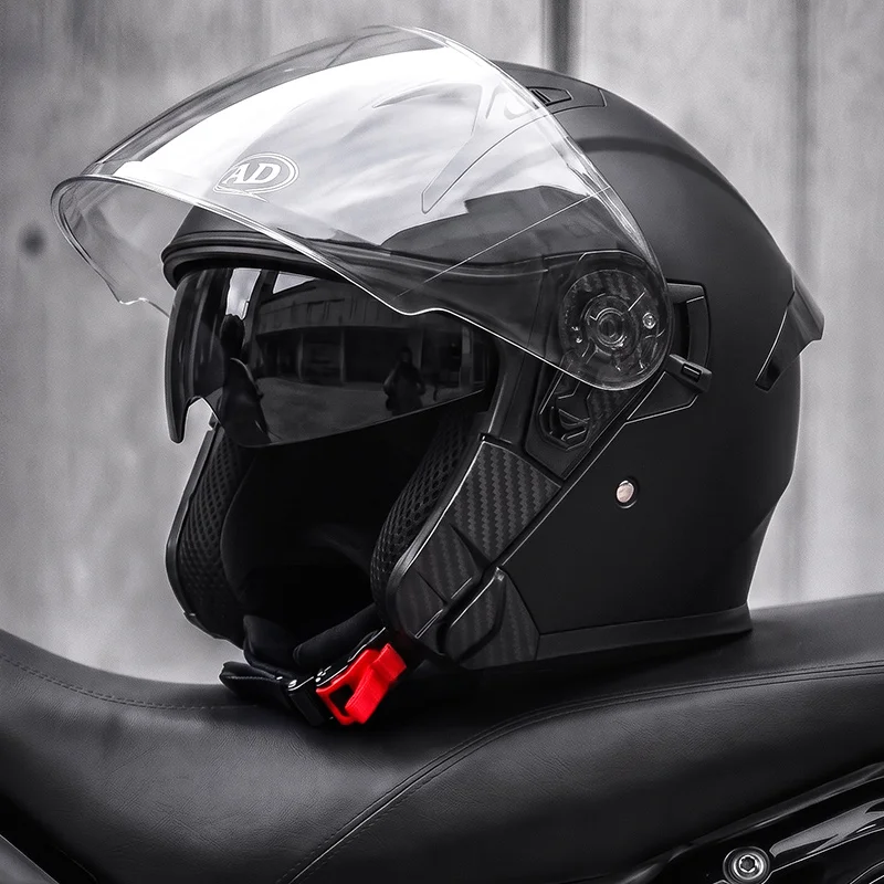 DOT Certification Motorcycle Helmets Dual Visor Open Face Helmet Safety Riding Cotton Lined Comfortable Lining Helmet AD Factory