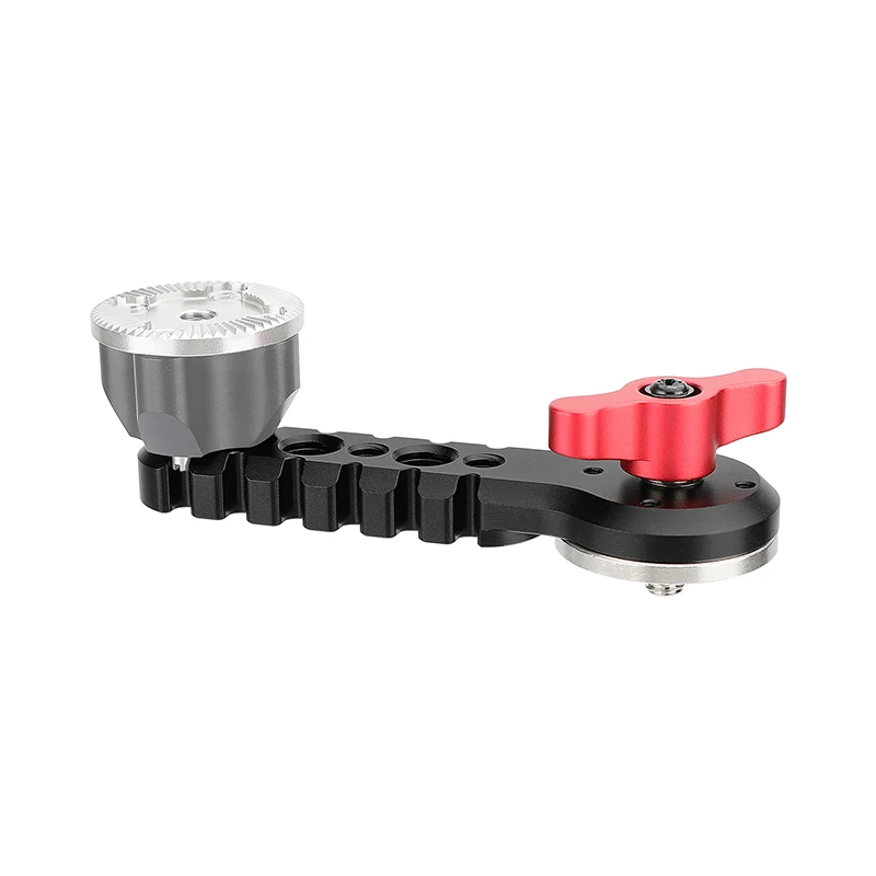 HDRIG Universal Extension Arm Jagged Style With ARRI Rosette Mount M6 Thread Screw Black Knob For DSLR Camera Cage Rig