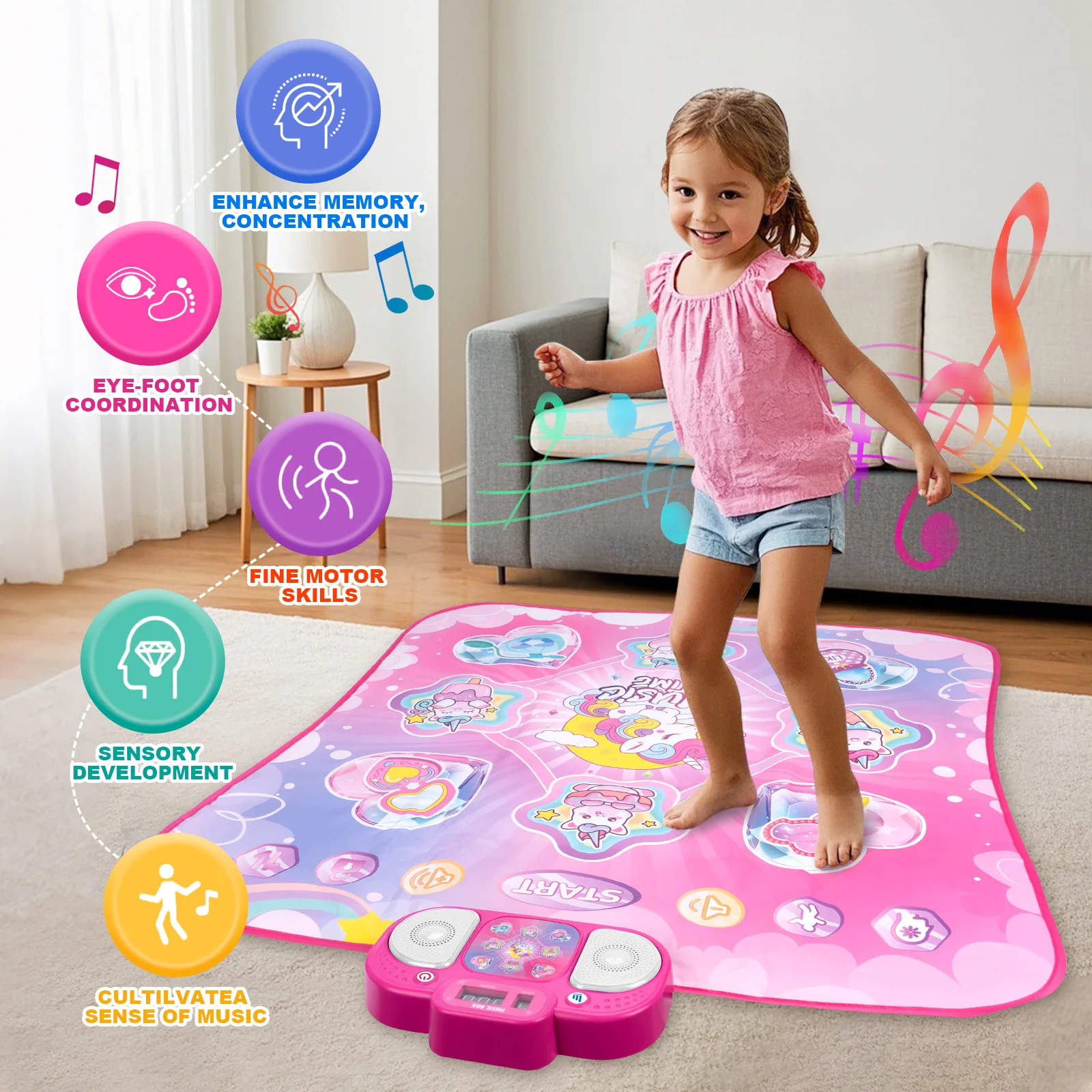 Dancing Blanket Kids Electronic Dance Mat with 9 Levels Kid Indoor Outdoor Party Game Christmas Gifts  Music Educational Toy