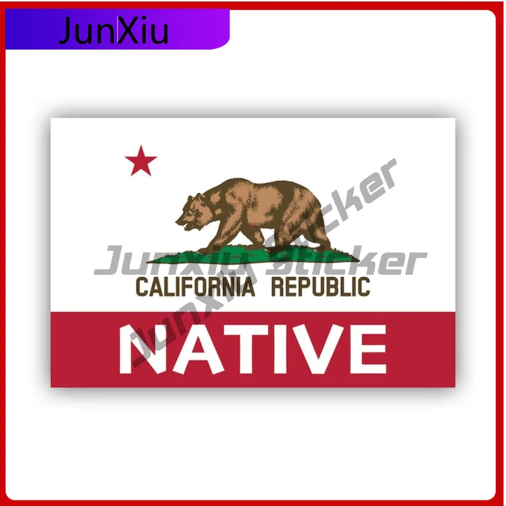 

California Native Flag Sticker Creative Decals Cali Californian Respect Republic State Flag Patriotic Car Sticker Vinyl Decal