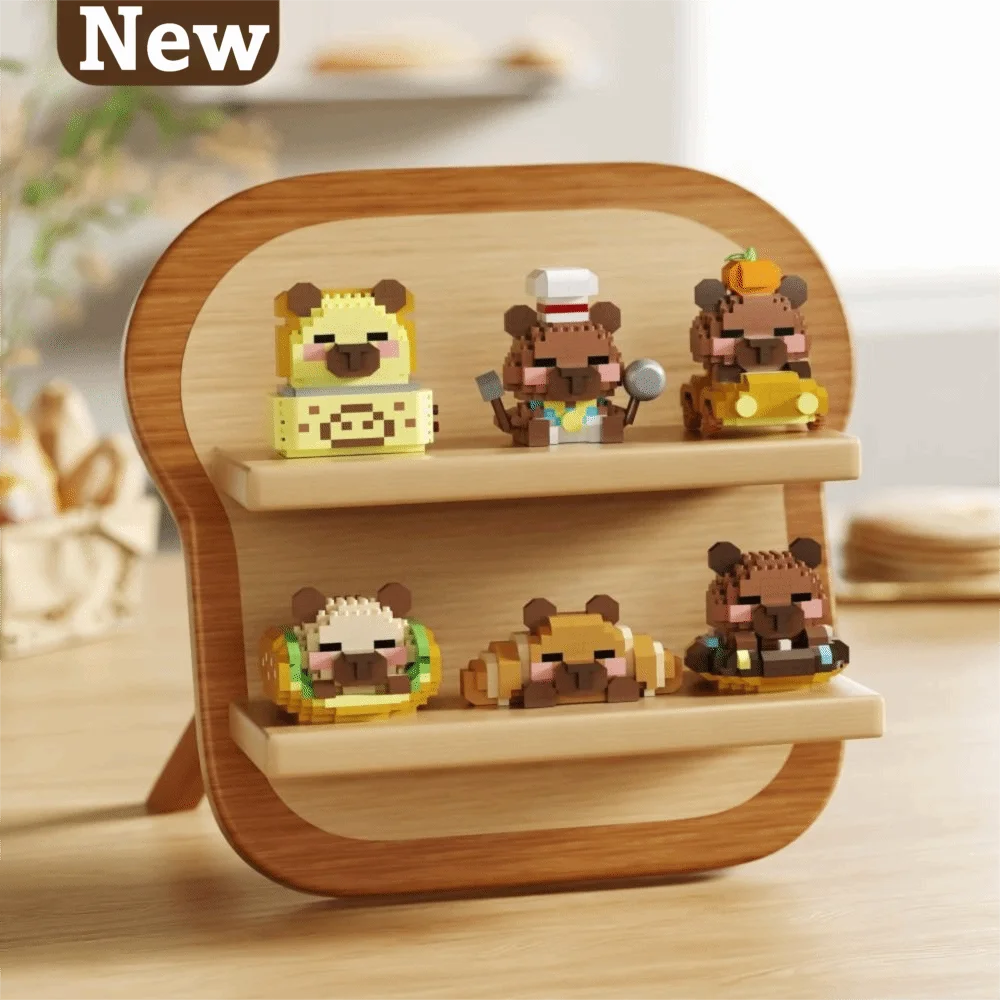 Mini bloques de construcción de capibara, diseño de perro con diseño de dibujos animados, rompecabezas, bloques de construcción, animales bonitos, figuras de Micro capibara de plástico