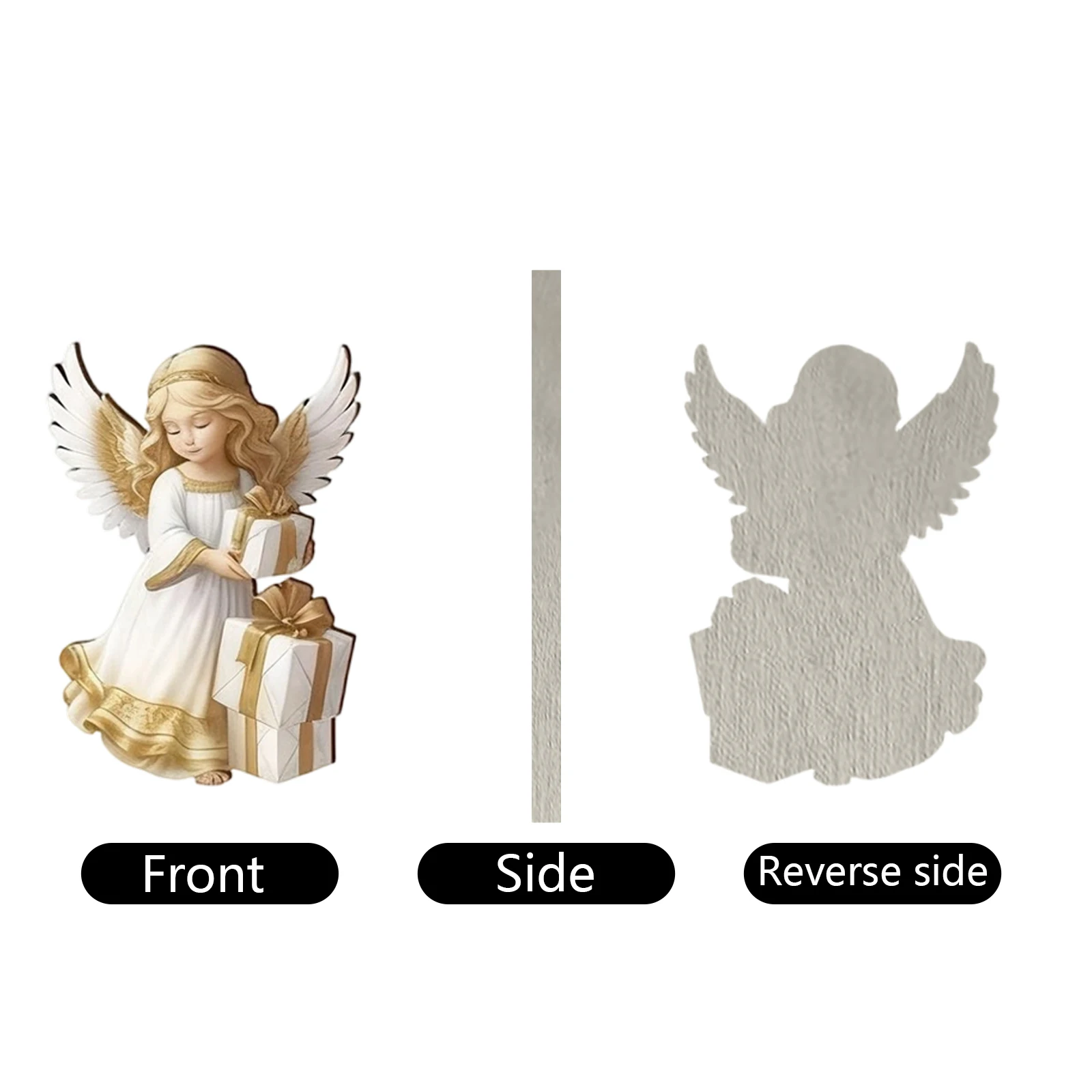 12/24/36 قطعة فيكتوريا الملاك مجموعة زخرفة خشبية ، 2D شقة خشبية الملاك قلادة ، عيد الميلاد عطلة نافذة المنزل الديكور