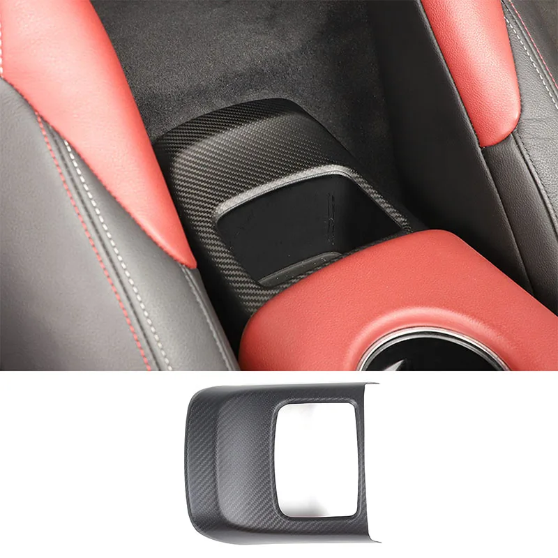 

For 2019-2022 Toyota GR Supra A90 real carbon fiber car center console armrest box rear storage box lid sticker car accessories