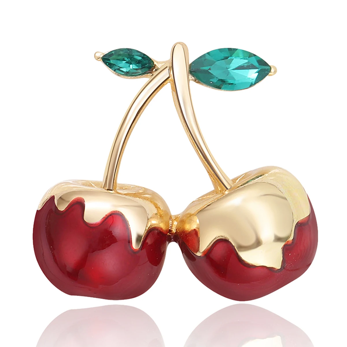 

Beaut&Berry Trendy Enamel Cherry Brooches for Women Fruit Pins Friends Party Gift Jewellery Accessories