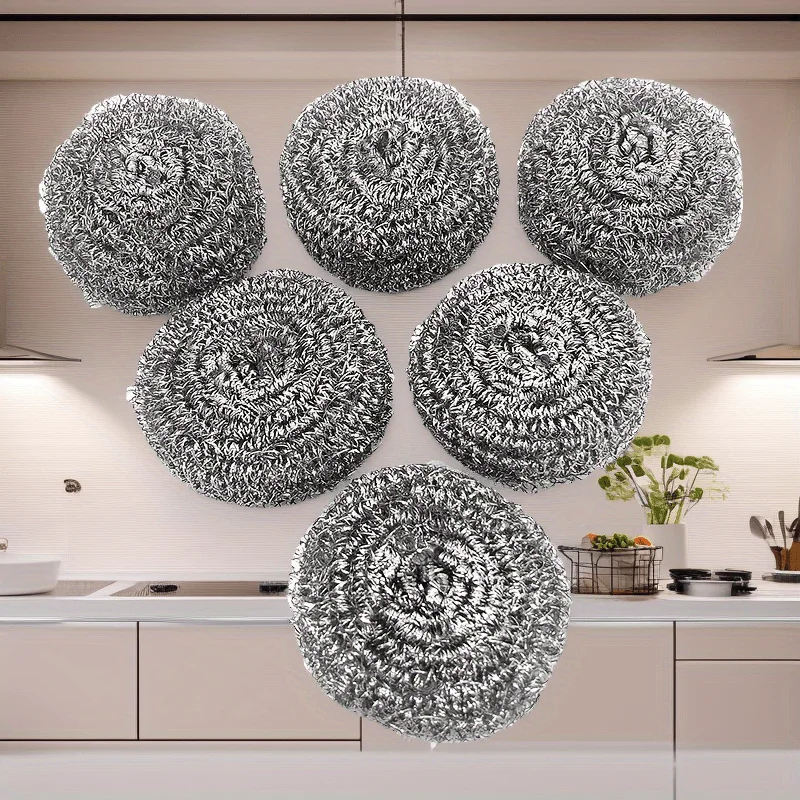 6 упаковок щетки для посудомоечной машины из нержавеющей стали — металлический шарик для чистки кухни, без зарядки, упаковочной кастрюли, кастрюли для тушения, плиты и ванной комнаты