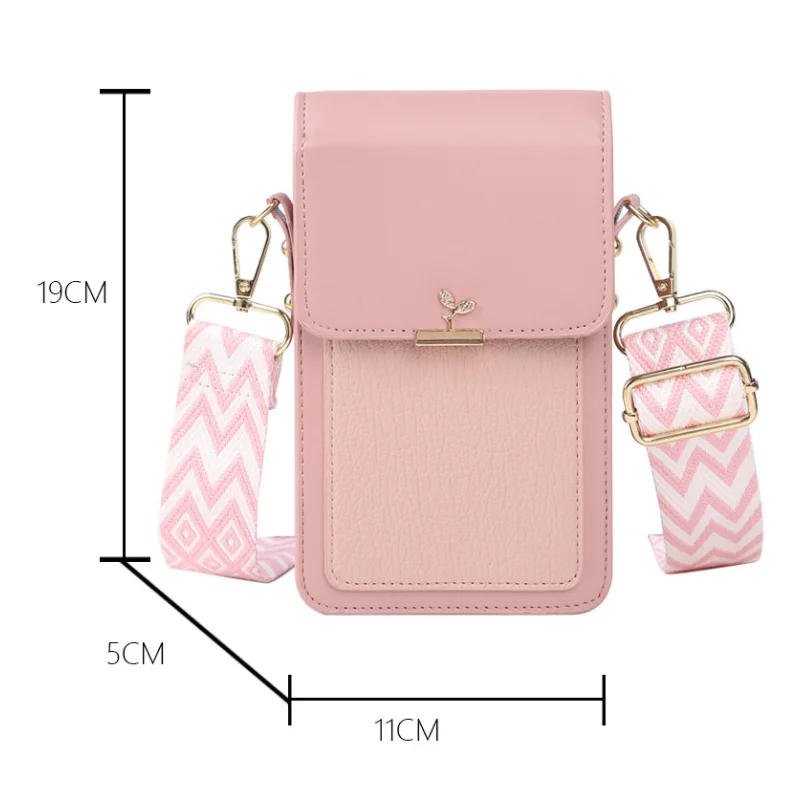 Fashion Women Flap Crossbody Bags Simple Solid Color Leather Shoulder Bags Female Cell Phone Small Square Bags Ladies Handbags