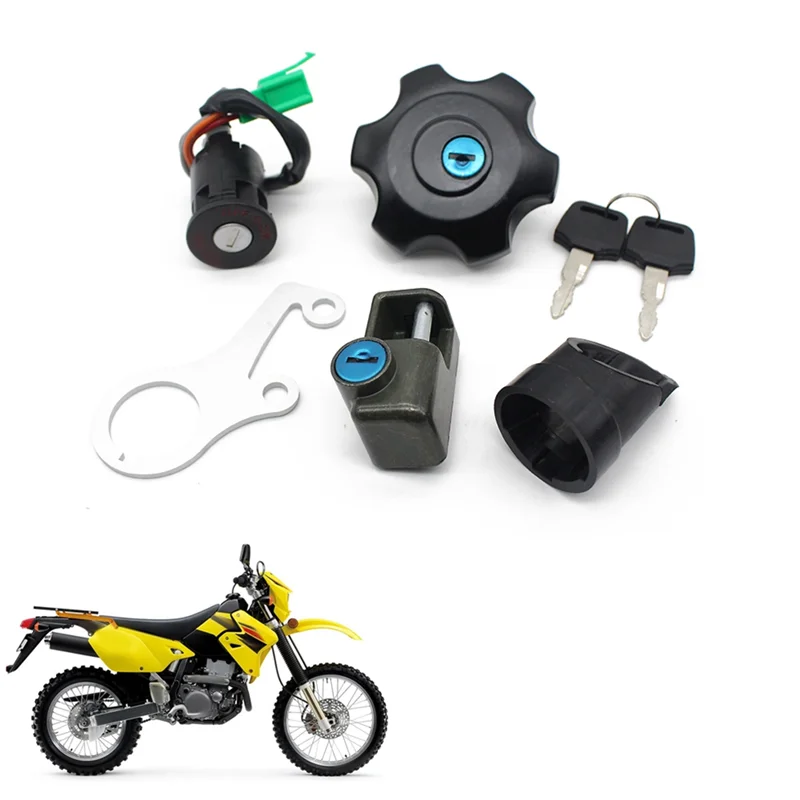 חלפים לאופנוע Suzuki DRZ400 DR-Z400SM - מנעול מתג ההדלקה, כסא ומכסה לדלק ולמושב - תמונה 4