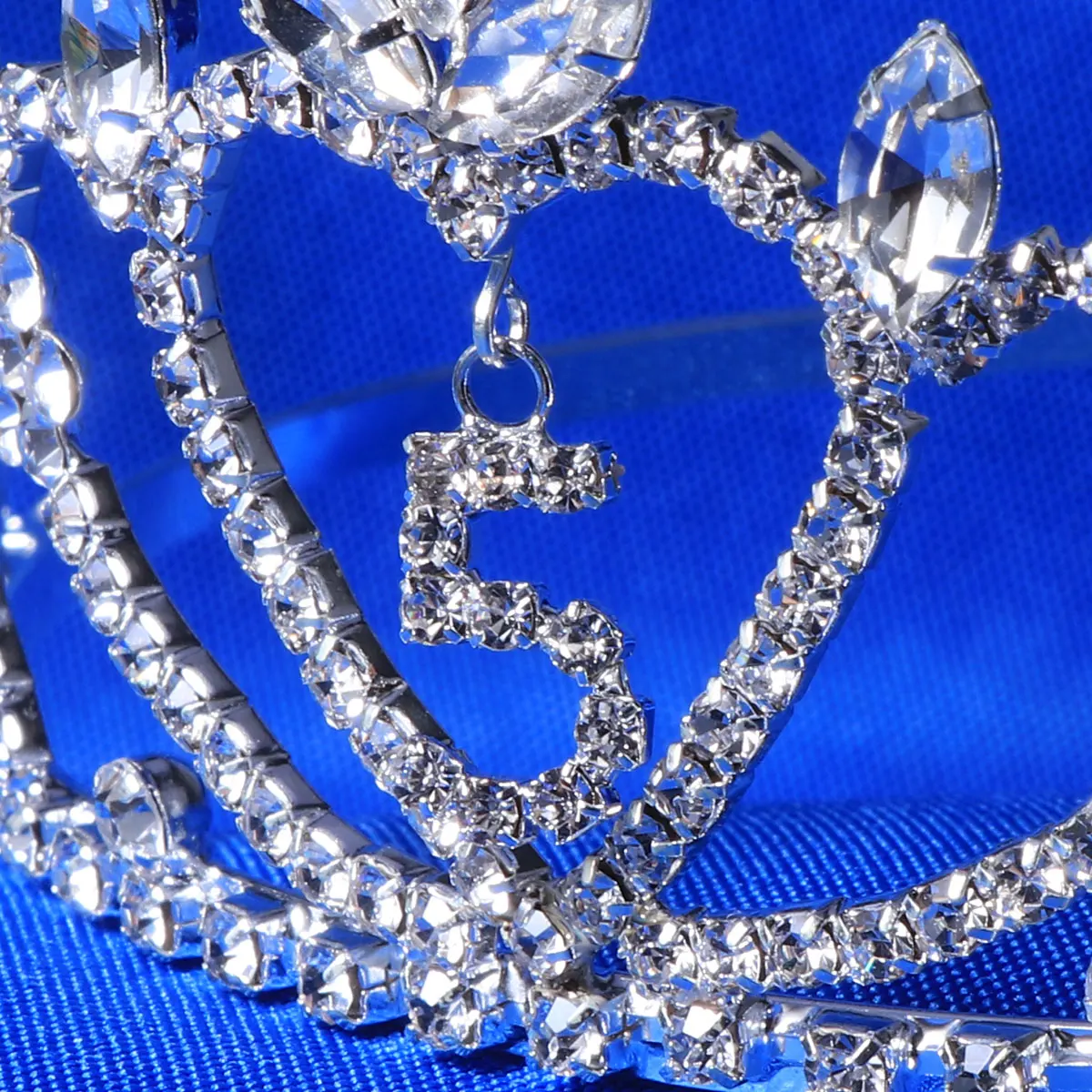 

1pc Girls Birthday Crown Hair Accessories Toddler Crowns Kids Child Headbands Bride Rhinestone Peach Heart Bridal Novelties