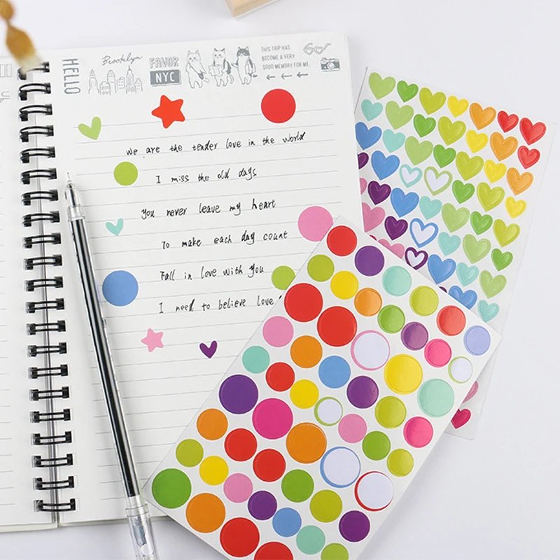 15/45pcs Children Sticker Toys Colorful Laser Dot Heart Star Handmade DIY Decorative Stickers for Kid Birthday Gifts TMZ image 4
