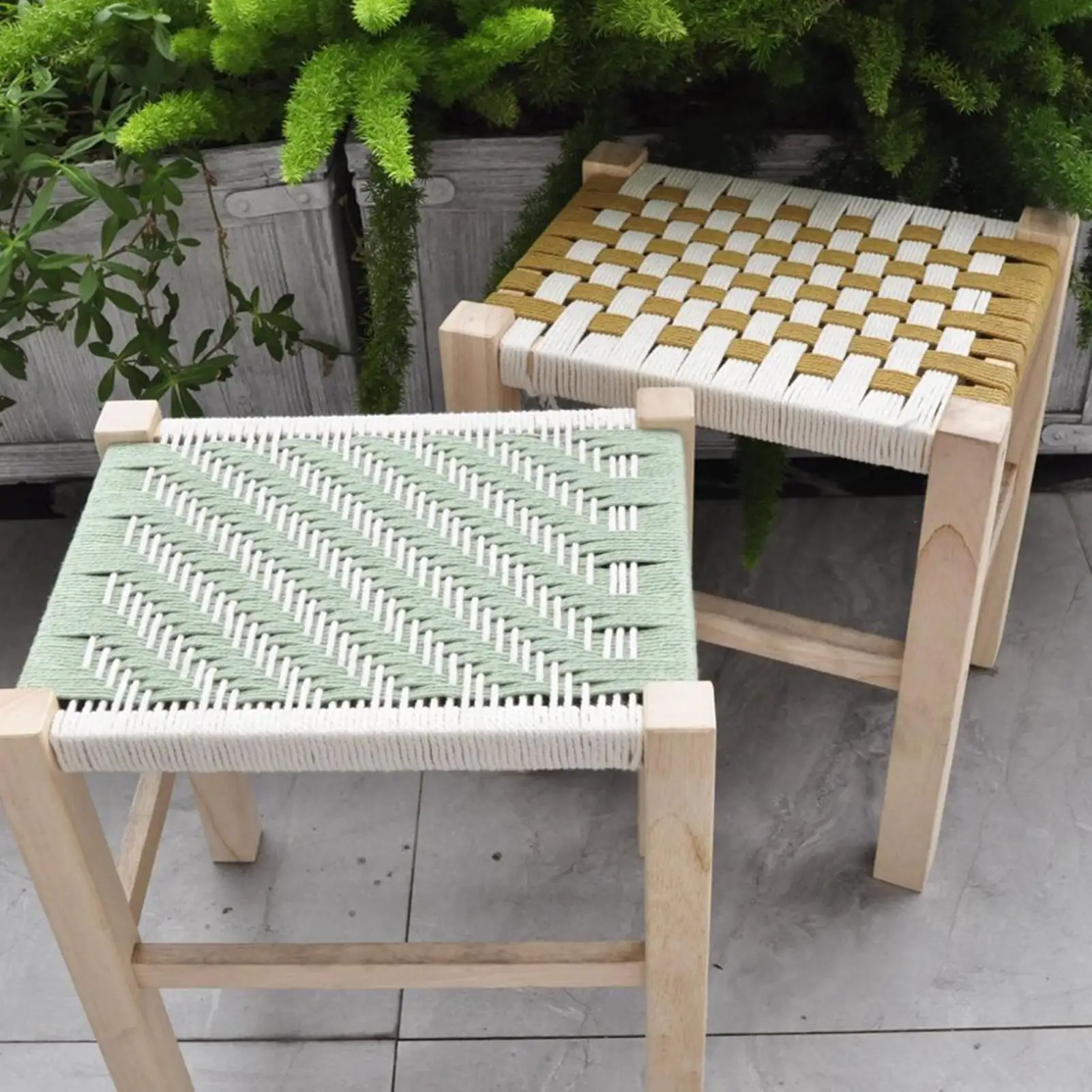 Wood DIY Stool Frame Kit Beginner Friendly Multifunctional Educational Unfinished Wood Furniture Kit For Weaving Woodworking