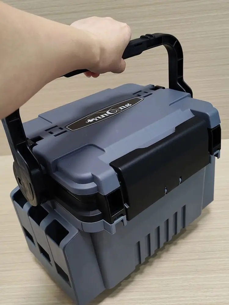 Doppelschichtige Angelköder-Box, Angelzubehör-Box, Köderbox, Zubehörbox, Aufbewahrungsbox, Outdoor-Aufbewahrung, Gepäck und Taschen – Detail 2