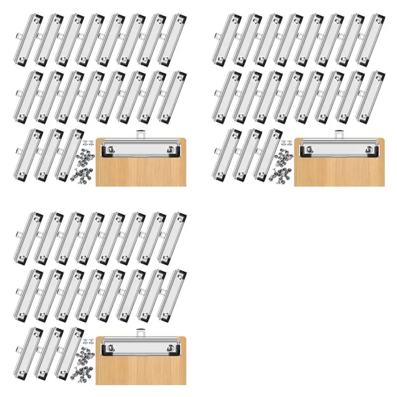 Pack Of 60 Clipboard Clips 12Cm Fittable Metal Cardboard Clip Hooks For Office, Craft Project Use