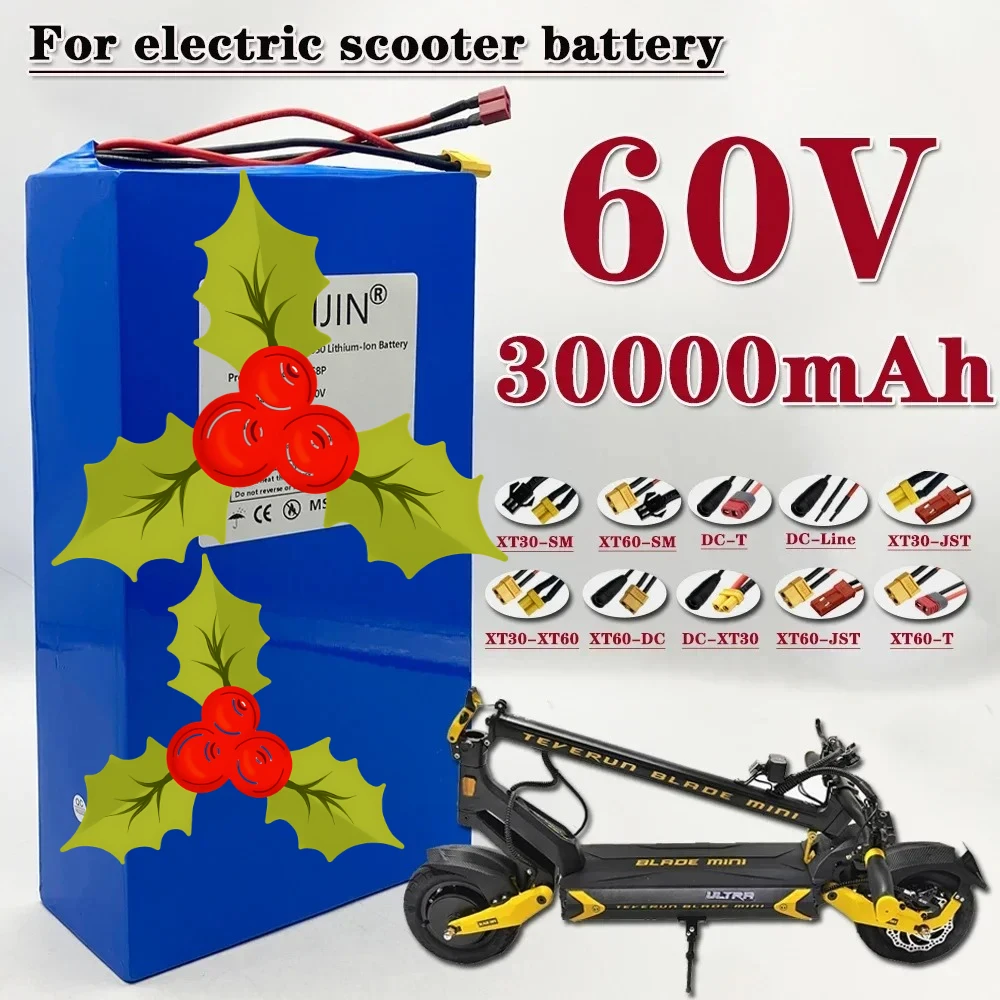 

16S8P 3000W 60V 30Ah battery 67.2V lithium battery 30000mAh, built-in BMS high-performance lithium-ion battery