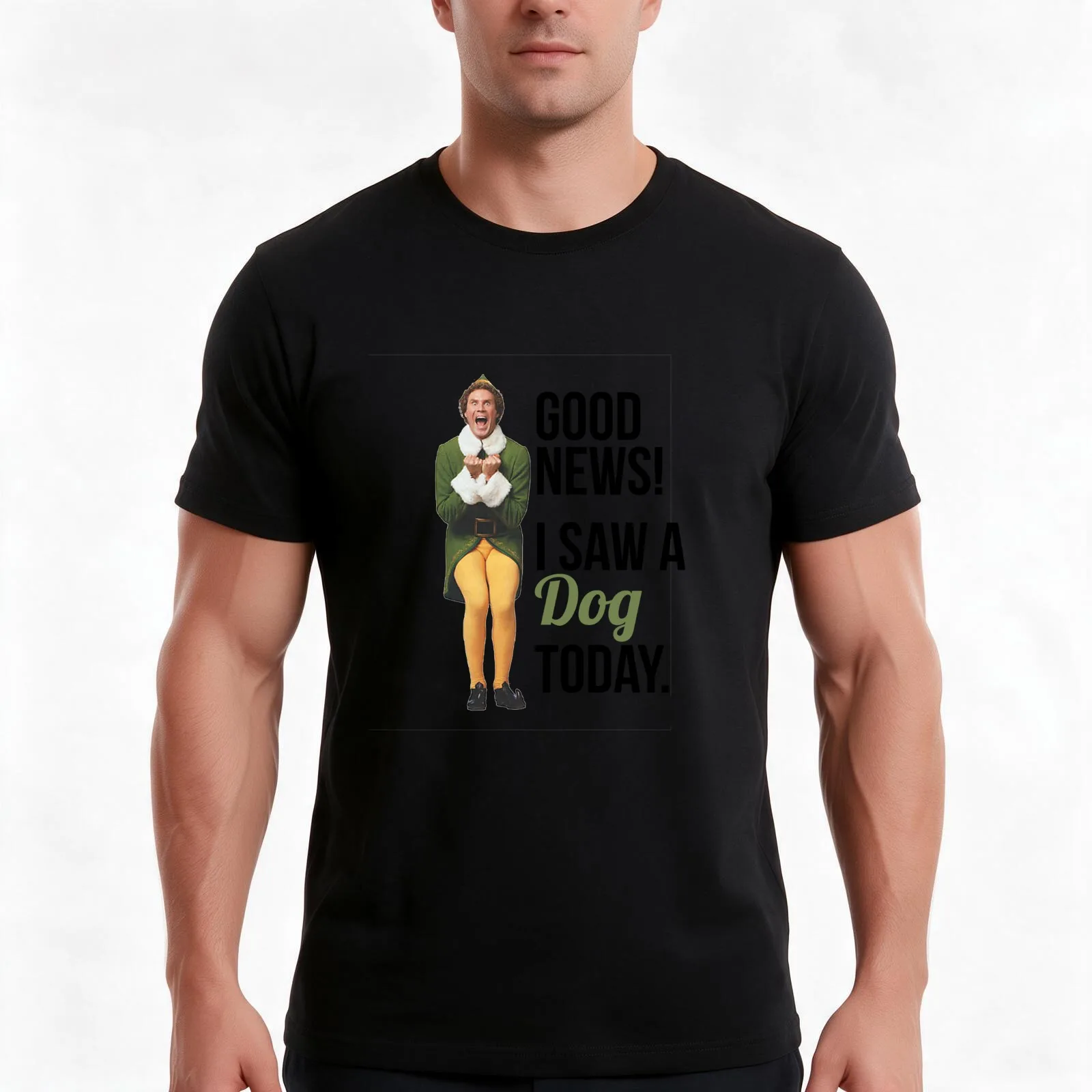 Will Ferrell Buddy the Elf from Elf the Movie T-Shirt, Summer Casual Cotton Tee, Oversized Streetwear Tops, Unisex Men Women