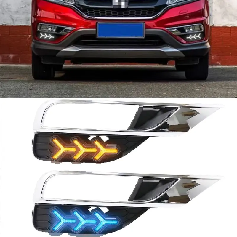 

Car LED Daytime Running Light For Honda CR-V CRV 2015-2016 with Dynamic Turn Signal DRL Daylights Fog lamp cover