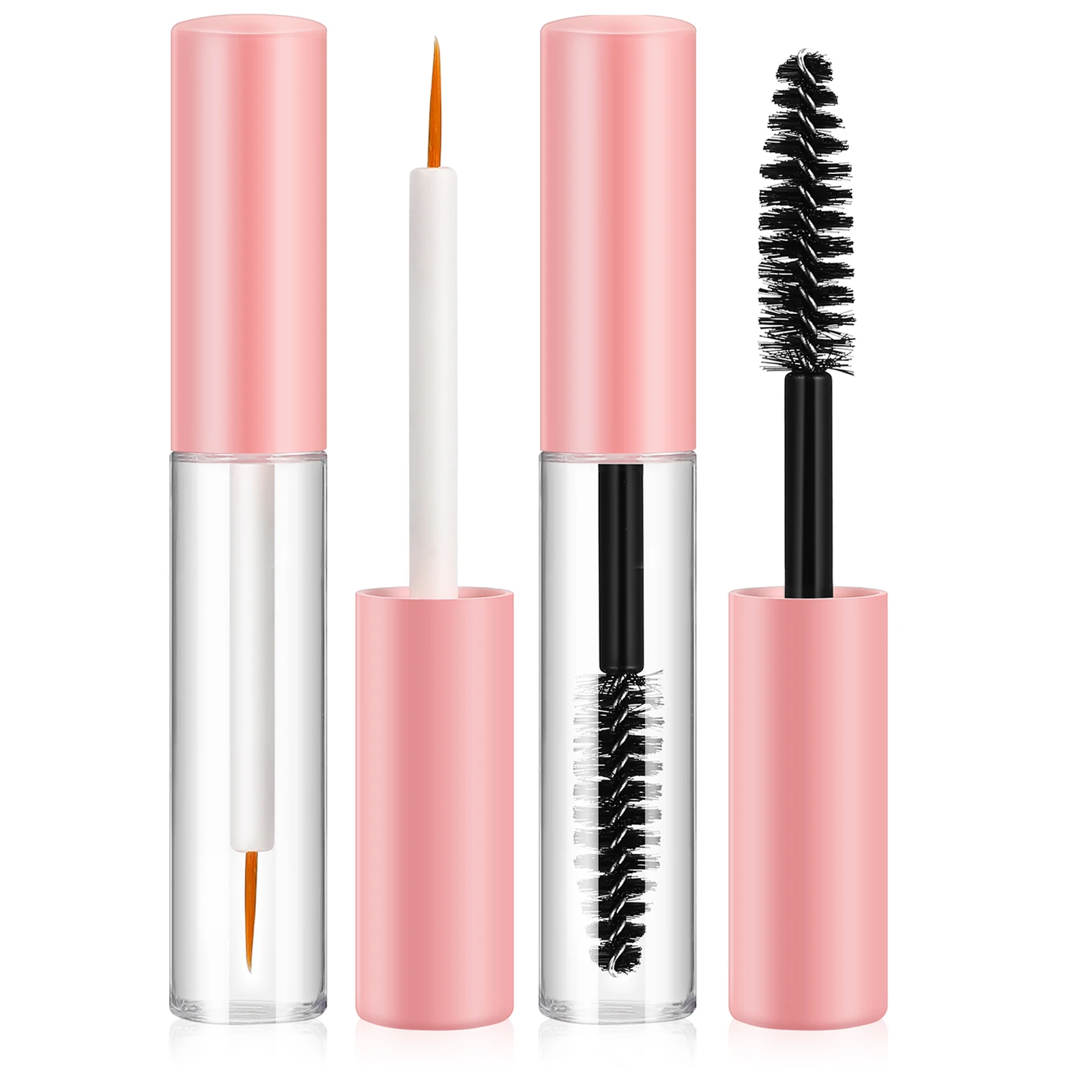 หลอดมาสคาร่าสำหรับสัตว์เลี้ยงแบบเติมได้ 4 ชิ้น ขวดเปล่าใส น้ำหนักเบา สำหรับใส่ครีมแต่งขนตา ลิปกลอส DIY