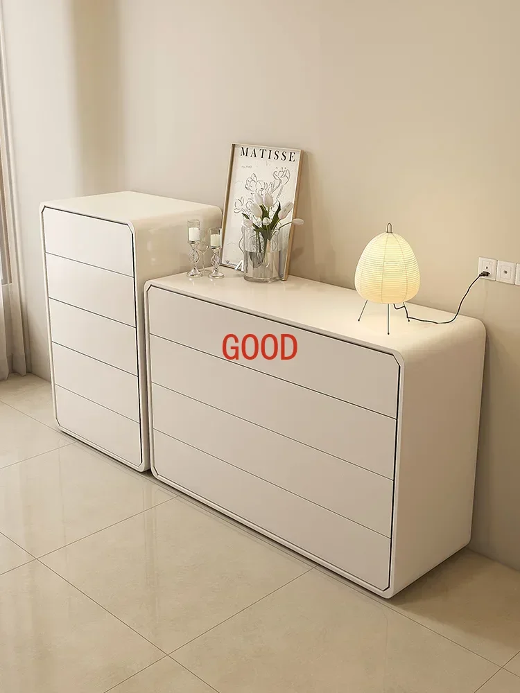 Cream Style Chest of Drawers Bedroom Storage Cabinet Chest of Drawer Room Tailstock Storage Cabinet