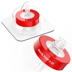 Sterile Syringe Filters,PVDF Hydrophilic Membrane 0.22μm Pore Size,13mm Diameter,10/25/50/100 Pcs Individually Packed by Ks-Tek