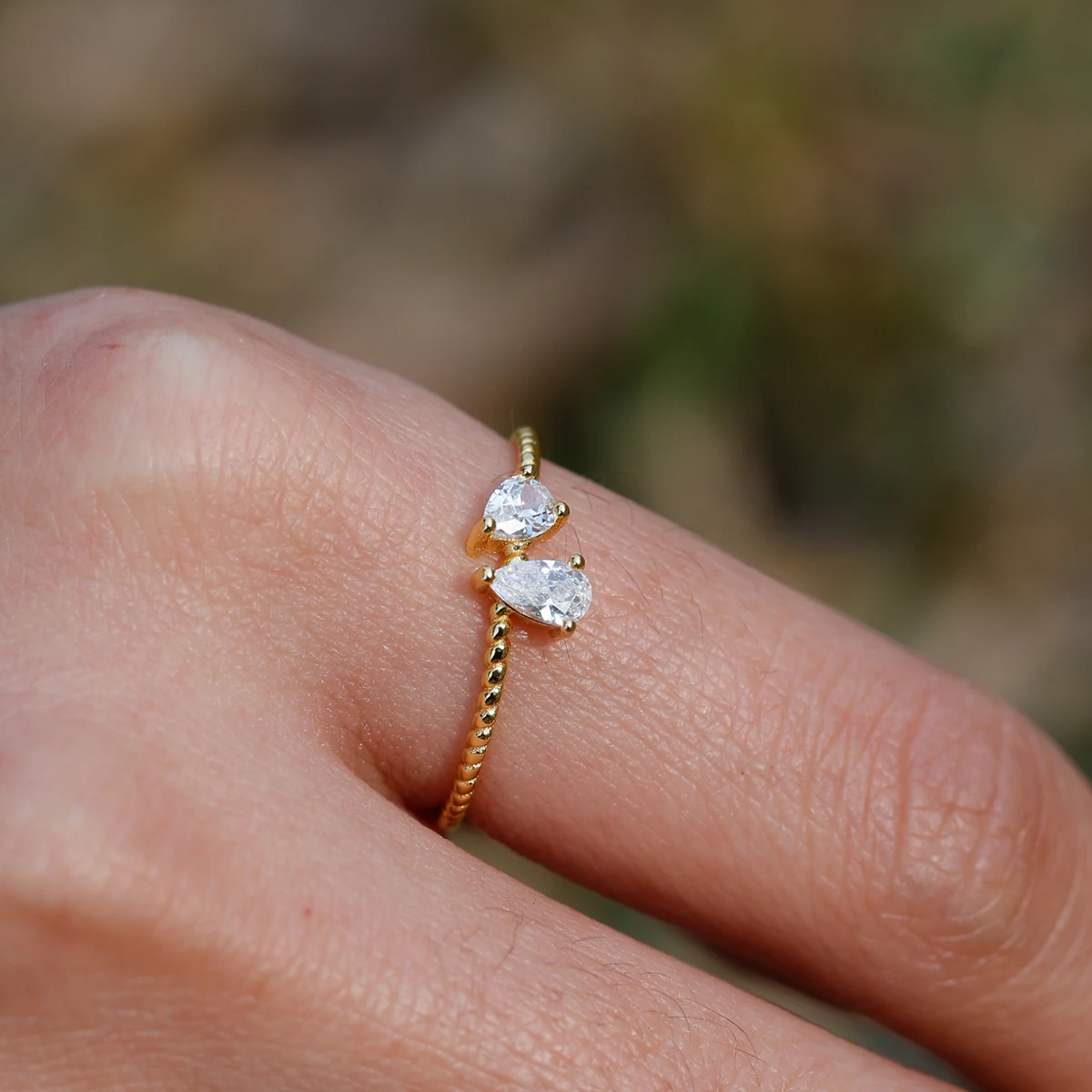 

Изысканные витые кольца с двойной грушей из муассанита, стерлинговое серебро 925 пробы, женские кольца с бриллиантами из муассанита