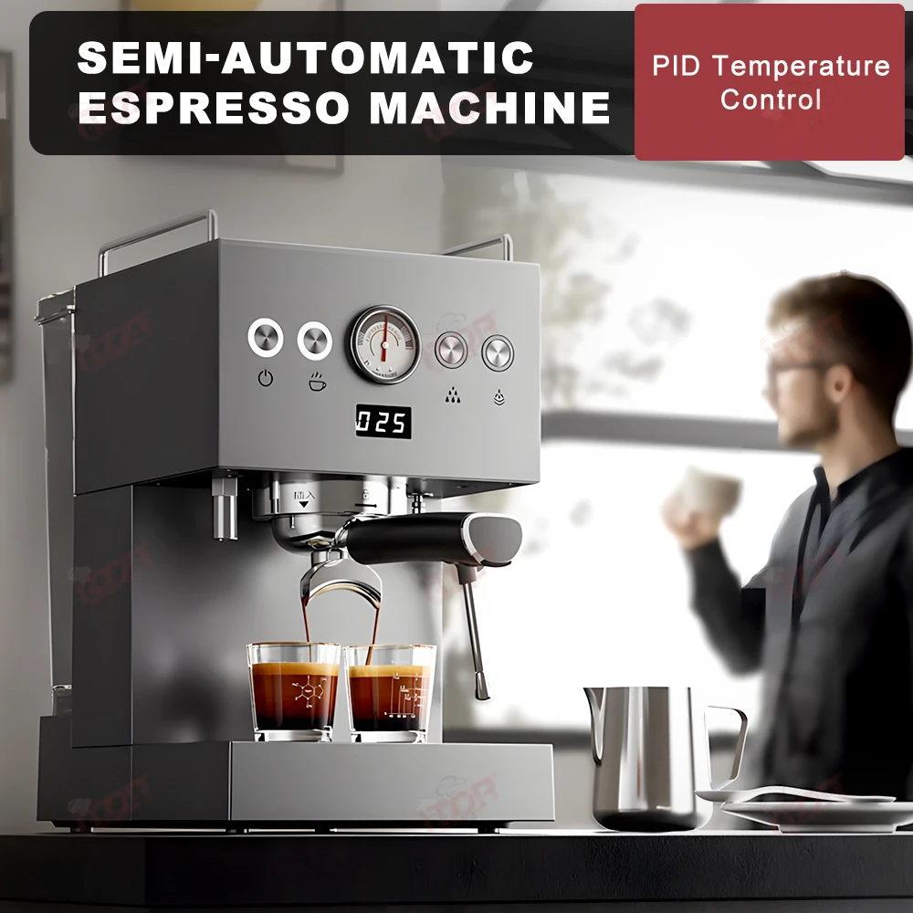 ITOP EC58 Semi-Automatic Espresso Machine Stainless Steel 15Bar Coffee Maker with PID Temperature Control ULKA Pump 1300W