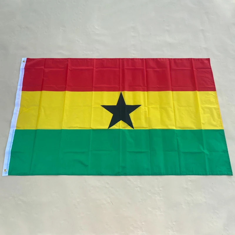 

EOODLOVE FLAG Ghana Flag 90X150cm High Quality Polyester Fiber Hanging Flag Indoor and Outdoor Festival Celebration Flag