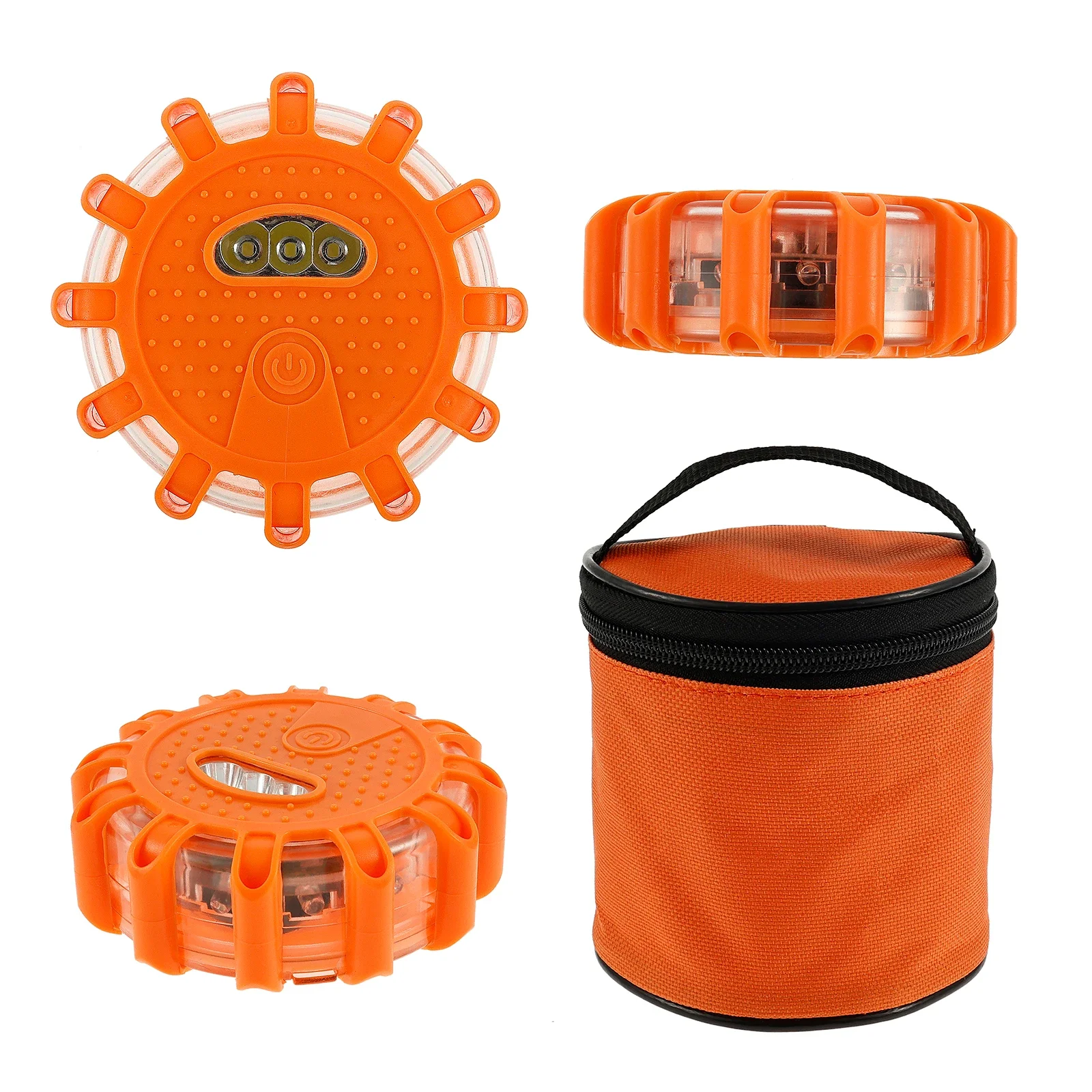 

3 шт. светодиодные дорожные сигналы, мигающий аварийный сигнальный светильник, перезаряжаемый через USB, вспышка, придорожный защитный диск, магнитная мигающая основа