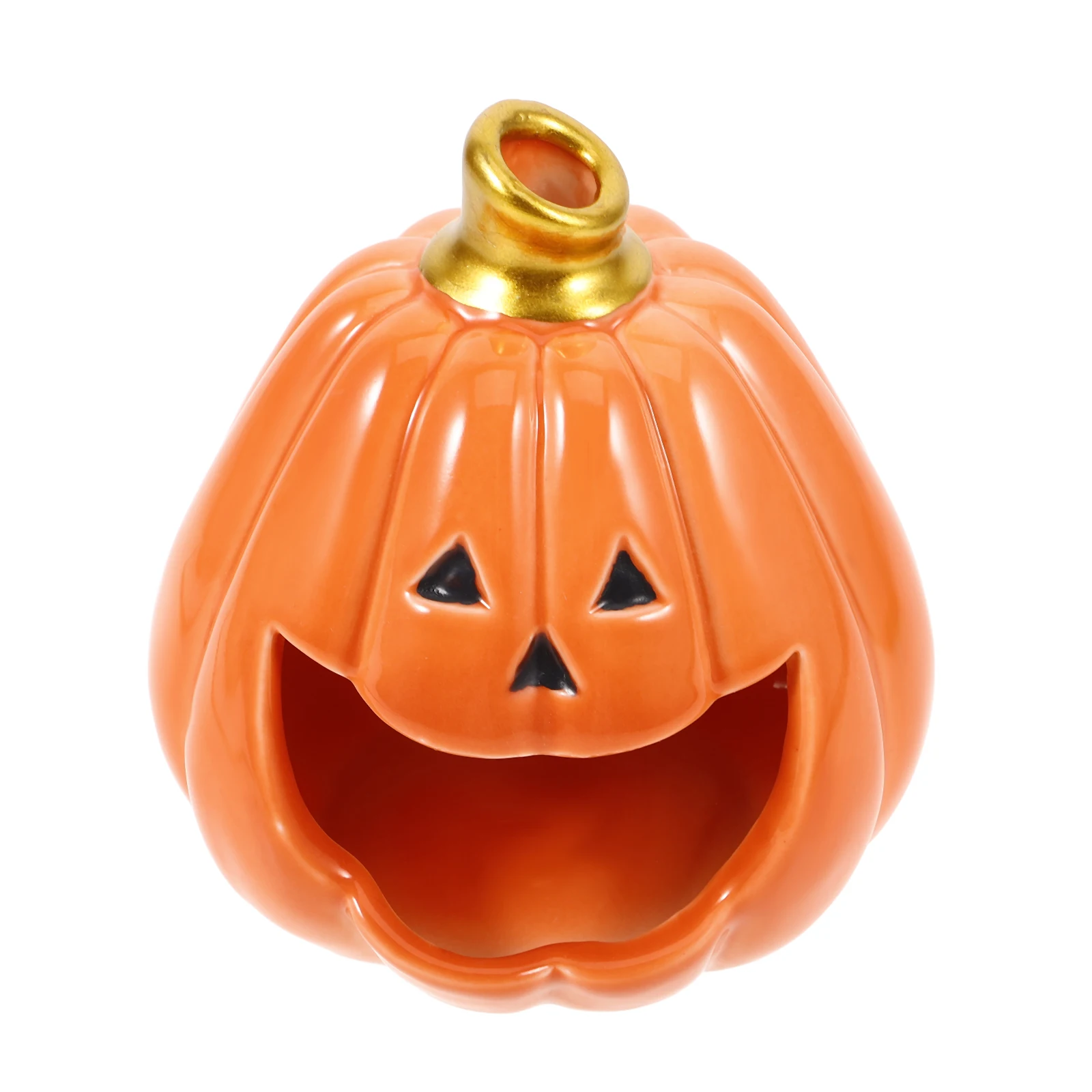 

Halloween Pumpkin Incense Burner Ceramic Sage Holder Ash Catcher Portable Tray for Home Office Yoga Studio Aromatherapy Decor