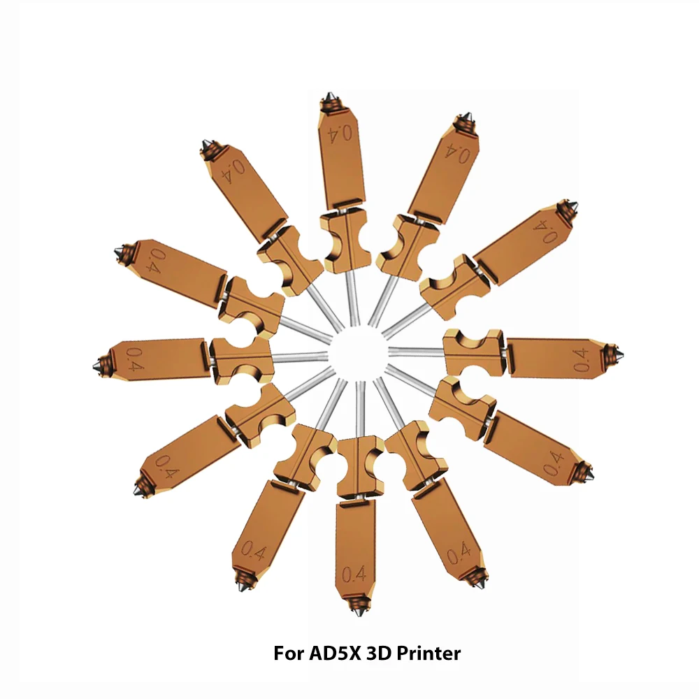 

FLASHFORGE Nozzle for AD5X 3D Printer Replacement Part Sizes 0.25mm/0.4mm/0.6mm/0.8mm Hotend Assembly
