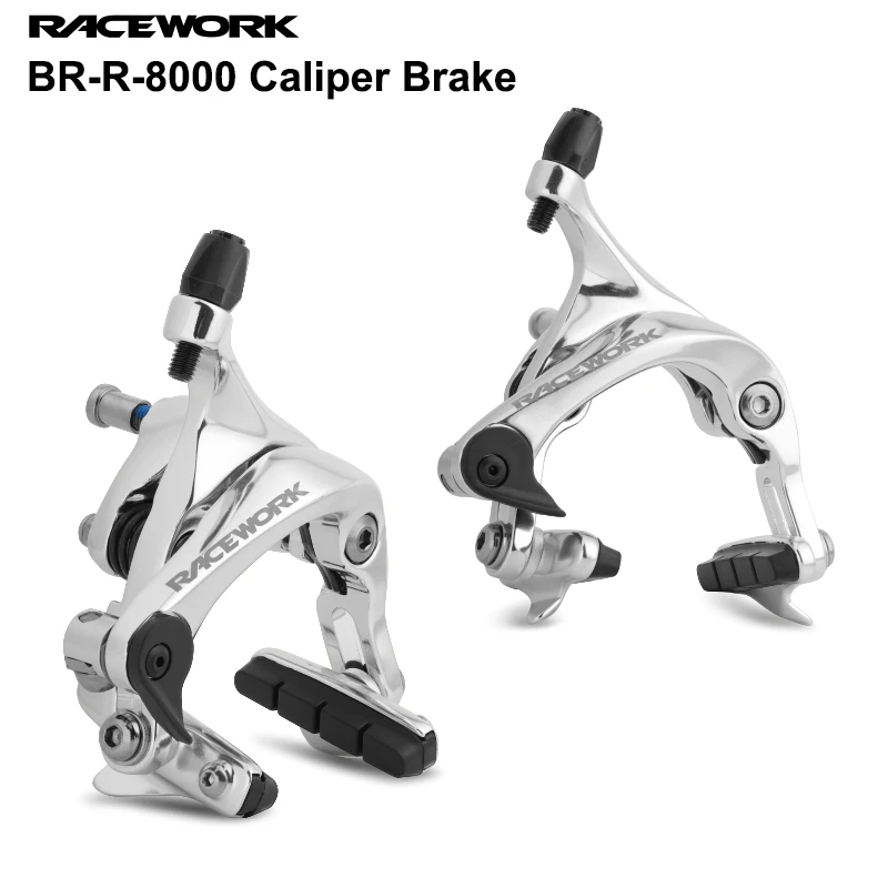 RACEWORK 2024 NEW Road Bike Dual Pivot Side Pull Caliper Aluminum Alloy 47-55mm Silver Road Bicycle Accessories