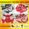 ABS 플라스틱 전체 페어링 키트, Ducati 749 999 2003 2004 03 04 05 06 오토바이 차체 세트, 사출 몰드, 피팅 액세서리 1