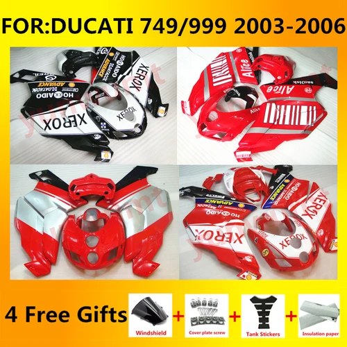 ABS 플라스틱 전체 페어링 키트, Ducati 749 999 2003 2004 03 04 05 06 오토바이 차체 세트, 사출 몰드, 피팅 액세서리
