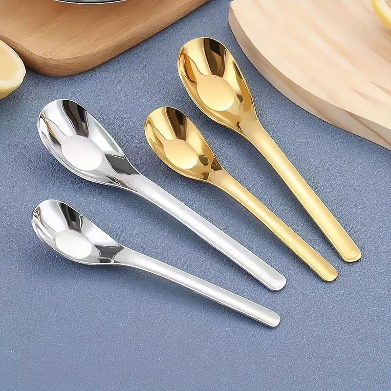 2pcs Stainless Steel Creative Ingot Spoon, Salad Spoon, Dessert Spoon, Ice Cream Spoon Cake Spoon Iced Tea Spoon Coffee Spoon Ja