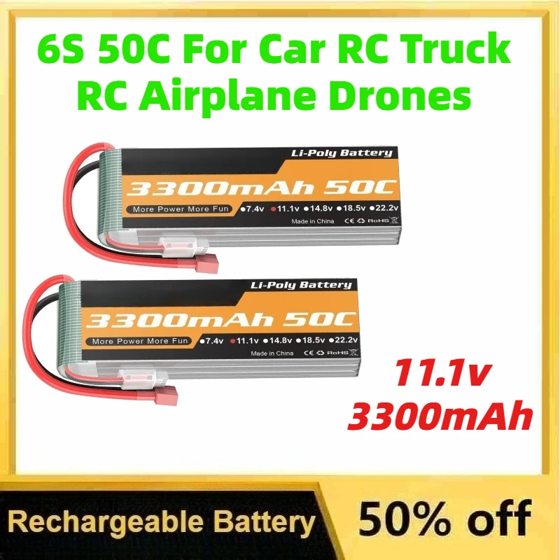 

11.1V 3300mAh Li - Polymer Battery for Youme Power Aeromodelling Battery with 6S 50C for Car RC Truck RC Airplane Drones
