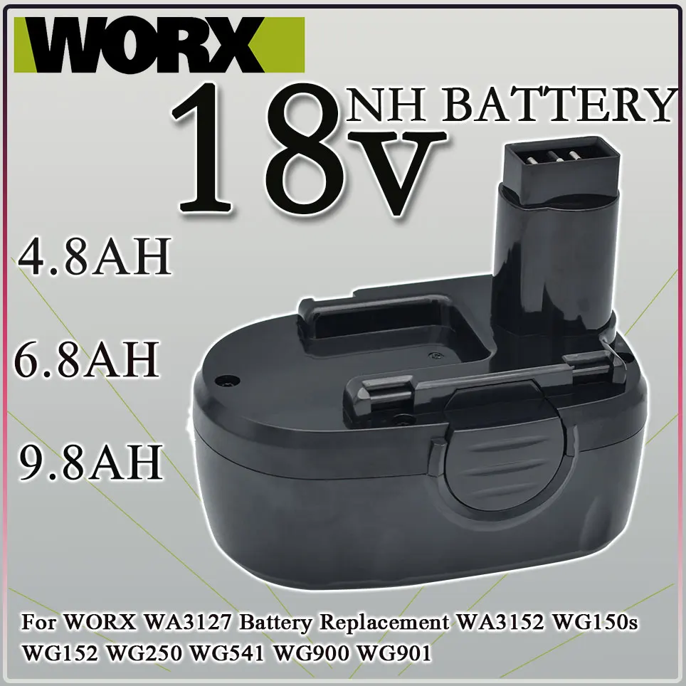 

For WORX WA3127 18V Ni-MH 4.8AH 6.8AH 9.8AH Battery Replacement WA3152 WG250 WG150s WG152 WG541 WG900 WG901 Cordless Power Tool