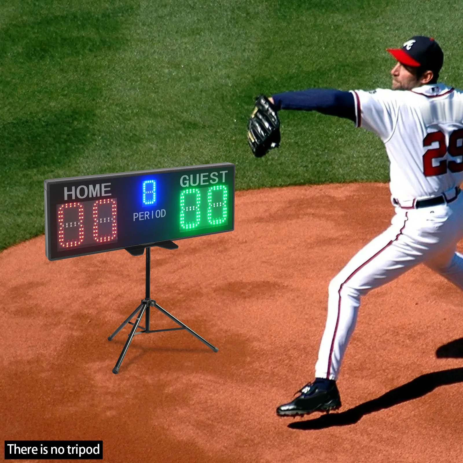 Elektronisch scorebord Draagbaar wedstrijdscorebord voor tennisbasketbal Biljart Basketbal LED-scorebord Afstand 30M